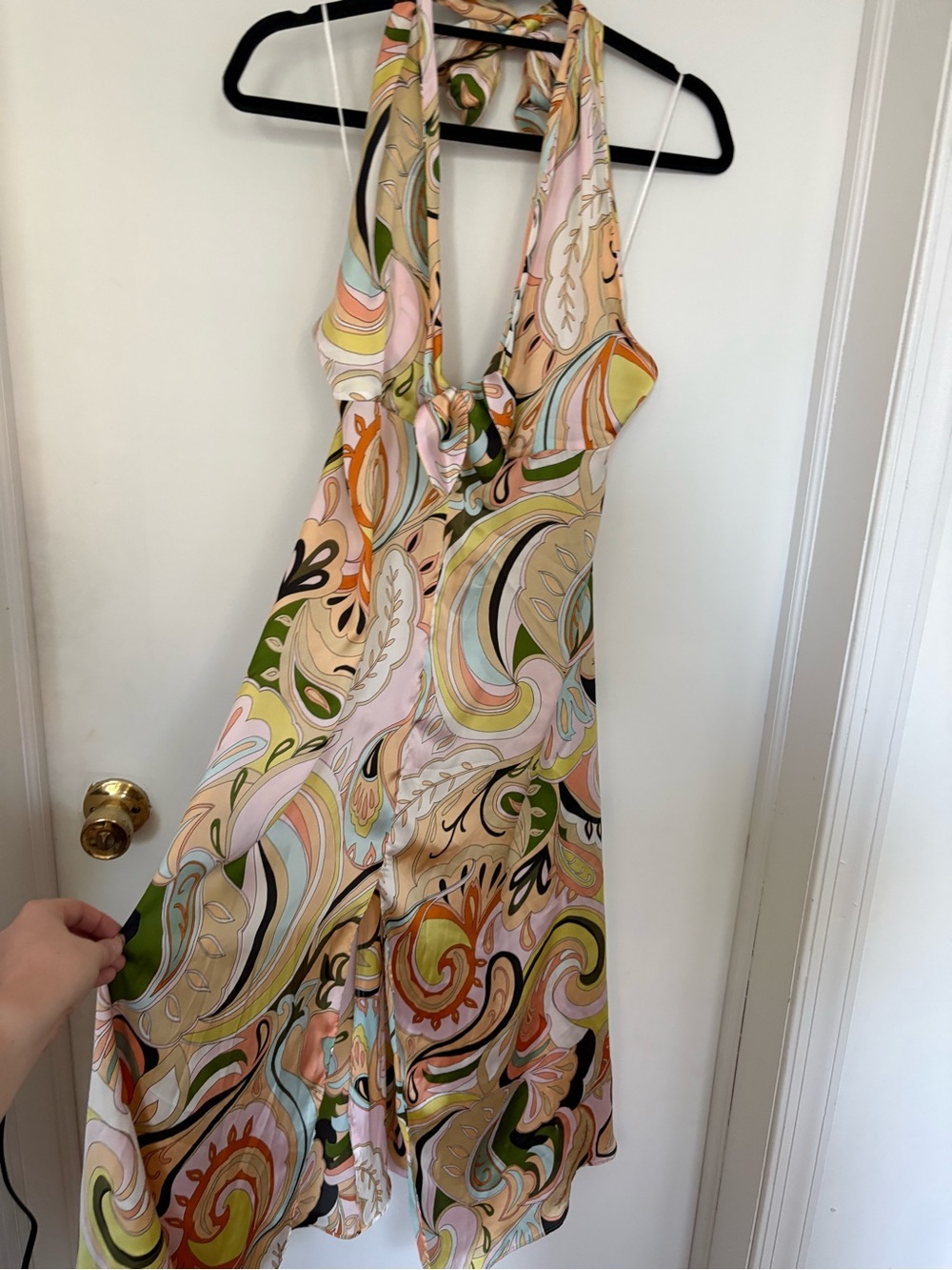 Zara Woman Multicolor Halter Top in Pastel Swirl